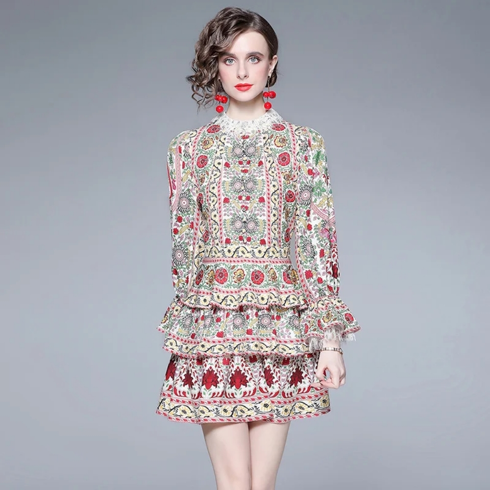 Victoria mini dress with flare sleeves!